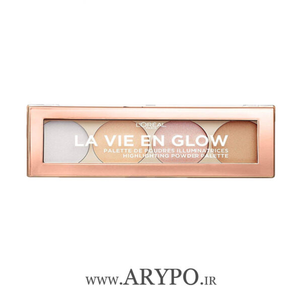 پالت هایلایتر 4 رنگ‌ لورآل مدل LA VIE EN GLOW Loreal