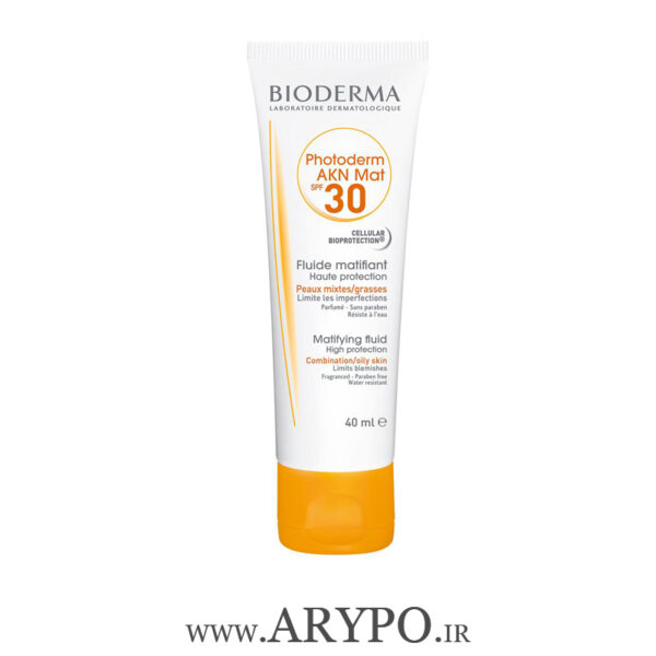 فلوئید ضد آفتاب بایودرما مدل Photoderm AKN Mat با SPF30 حجم 40 میل