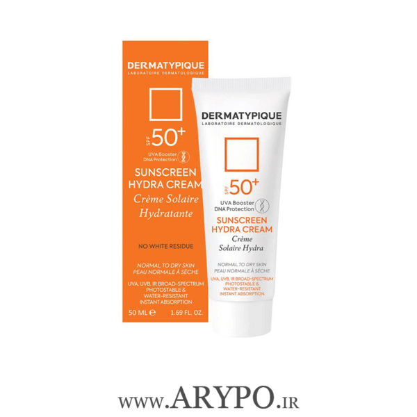 ضد آفتاب بی رنگ مناسب پوست خشک +SPF50 درماتیپیک DERMATYPIQUE