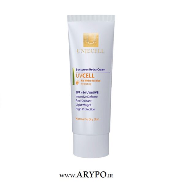 کرم ضد آفتاب بی رنگ SPF+50 پوست خشک UNJECELL