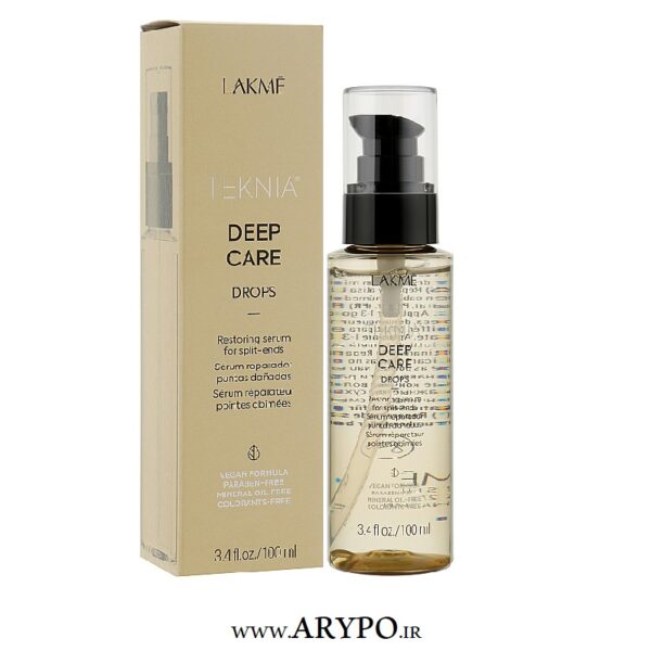 سرم بازسازی کننده موهای خشک LAKME مدل DEEP CARE DROPS