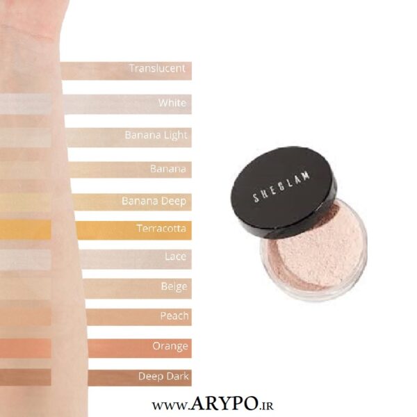 پودر بیک SHEGLAM مدل BAKED GLOW SETTING POWDER TRANSLUCENT