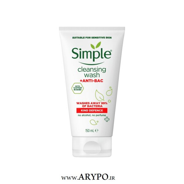 ژل شستشوی صورت SIMPLE مدل آنتی باکتریال Anti-Bac 