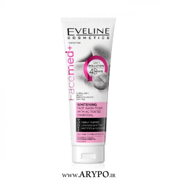 فوم شستشو 3 در 1 ذغال EVELINE مدل +FACE MED