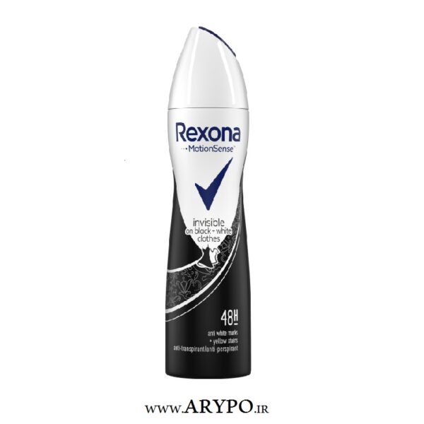 اسپری ضد تعریق زنانه Rexona مدل Black + White