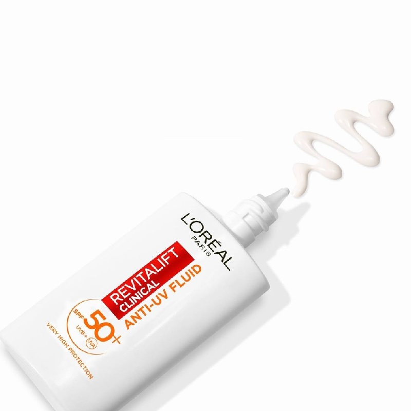 ضد آفتاب جوانساز و ضد لک L’Oréal مدل Revitalift Clinical daily UV protected fluid krem