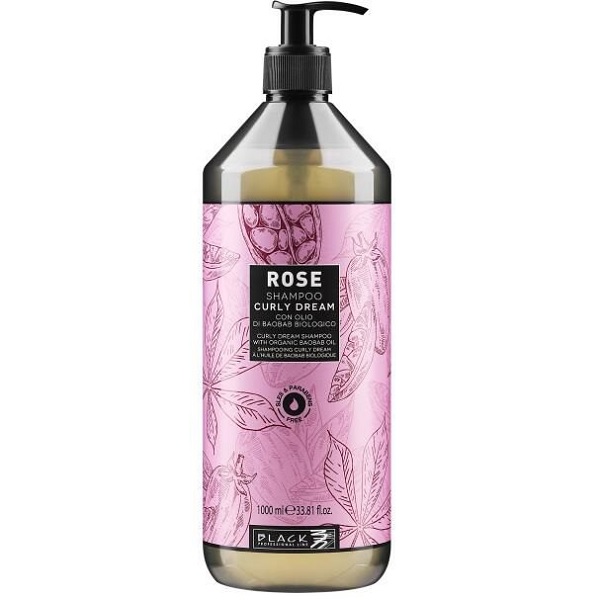 شامپو رز مخصوص موهای فر و مجعد Black Propessional Line مدل Rose Shampoo Curly Dream