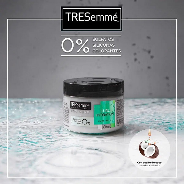 ماسک مو بدون سولفات Tresemme مدل Curl hydration Propure 