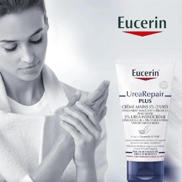 کرم دست ترمیم کننده Eucerin مدل Urea Repair Plus Mains 5%